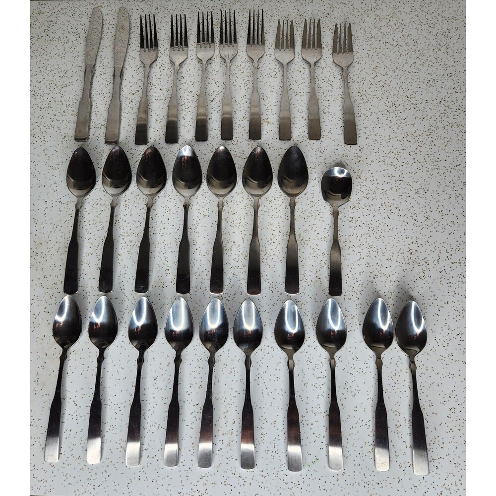 28 Pcs Stanley Roberts Rogers Stainless Steel Flatware Korea Olde Boston